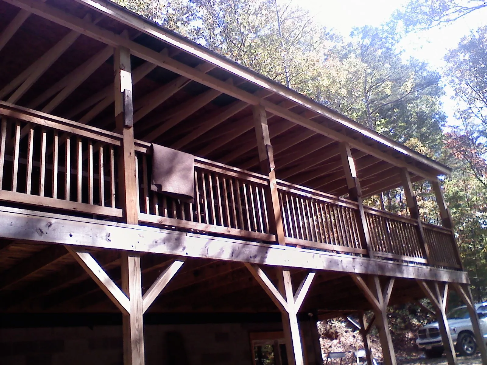 Timber framing under a new elevated porch and deck — Roof Leak Repair in Denville by Roofing Brothers